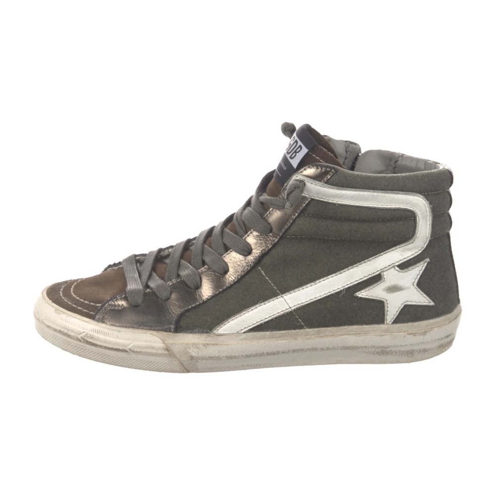 Green Golden Goose high top slides size 35 used